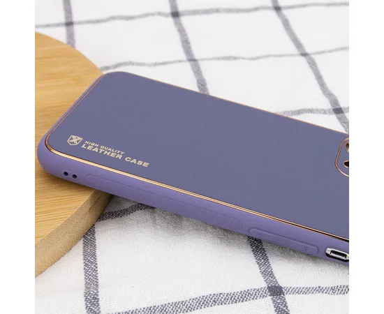 Шкіряний чохол Xshield для Apple iPhone 14 Plus (6.7") Сірий / Lavender Gray