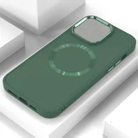 TPU чехол Bonbon Metal Style with MagSafe для Apple iPhone 14 Plus (6.7") Зеленый / Pine green