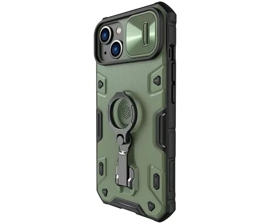 TPU+PC чехол Nillkin CamShield Armor Pro no logo (шторка на камеру) для Apple iPhone 14 Plus (6.7") Зеленый