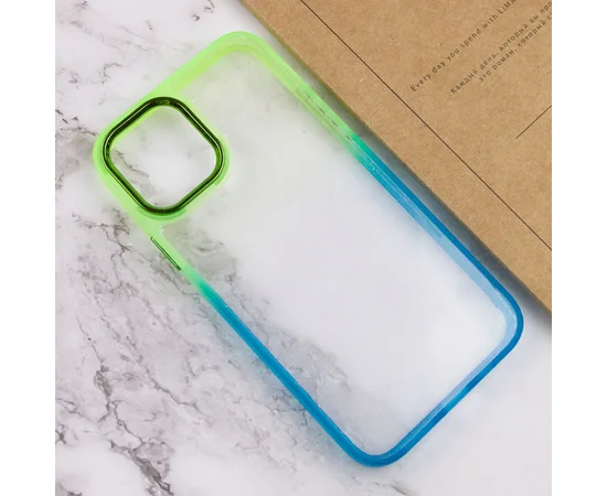 Чохол TPU+PC Fresh sip series для Apple iPhone 14 Plus (6.7") Бірюзовий / Лимонний