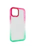 Чехол TPU+PC Fresh sip series для Apple iPhone 14 Plus (6.7") Салатовый / Розовый
