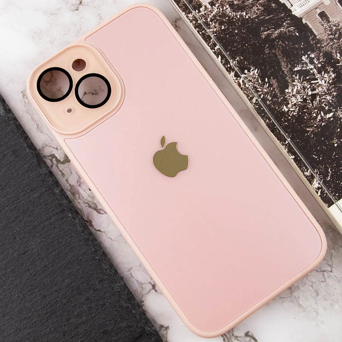 Чохол TPU+Glass Sapphire Midnight для Apple iPhone 14 Plus (6.7") Рожевий / Pink Sand