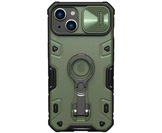 TPU+PC чехол Nillkin CamShield Armor Pro no logo (шторка на камеру) для Apple iPhone 14 Plus (6.7") Зеленый