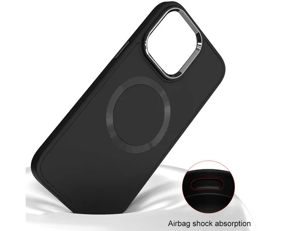 TPU чехол Bonbon Metal Style with MagSafe для Apple iPhone 14 Plus (6.7") Черный / Black