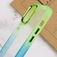 Чехол TPU+PC Fresh sip series для Apple iPhone 14 Plus (6.7") Бирюзовый / Лимонный