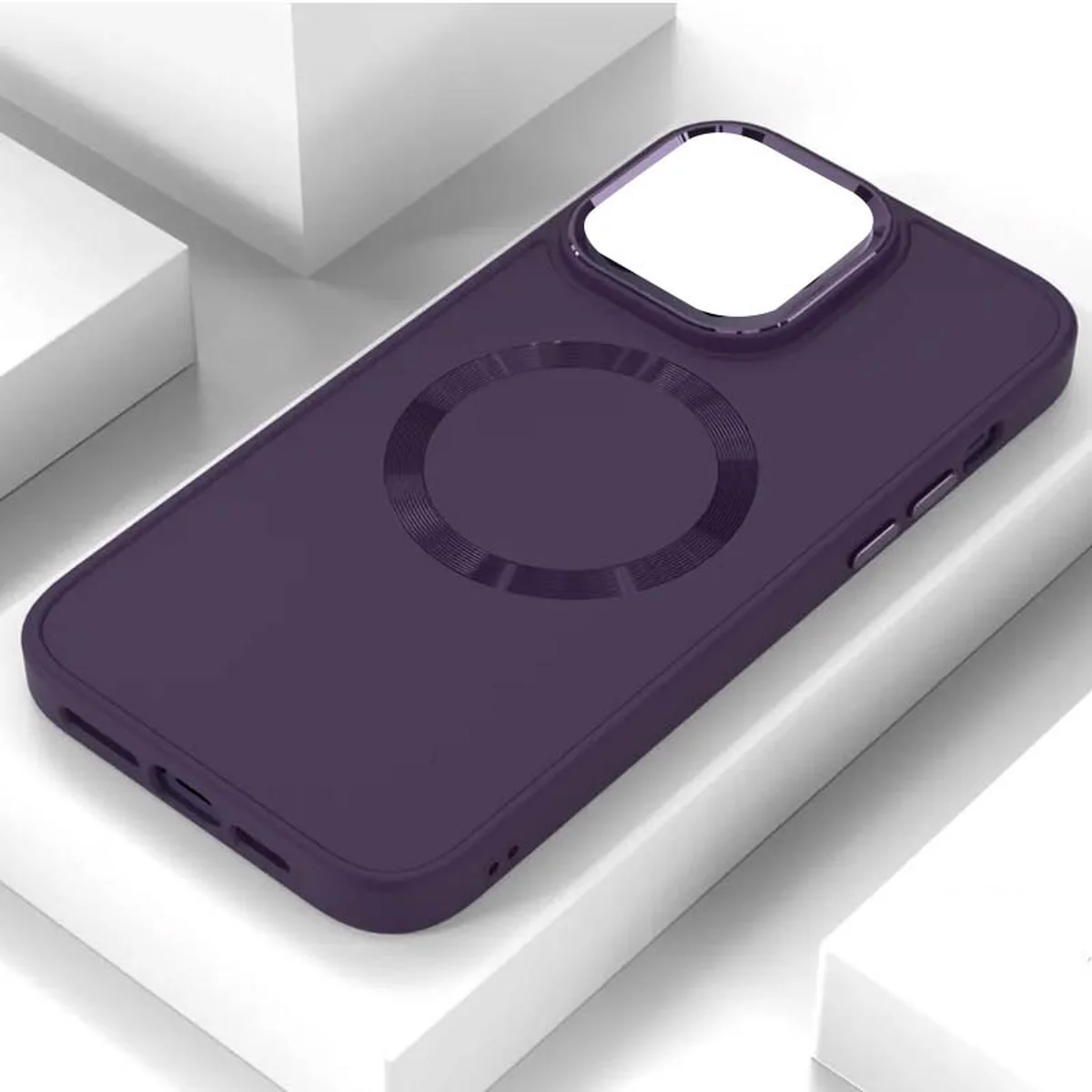 TPU чехол Bonbon Metal Style with MagSafe для Apple iPhone 14 Plus (6.7") Фиолетовый / Dark Purple
