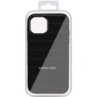 Кожаный чехол Croco Leather для Apple iPhone 14 Plus (6.7") Black