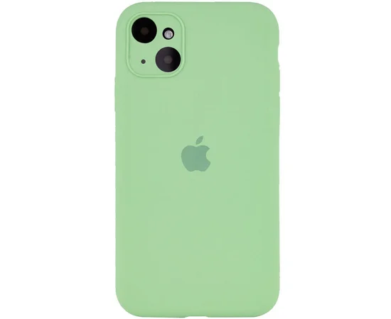 Чехол Silicone Case Full Camera Protective (AA) для Apple iPhone 14 Plus (6.7") Мятный / Mint