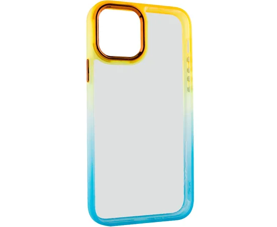 Чехол TPU+PC Fresh sip series для Apple iPhone 14 Plus (6.7") Бирюзовый / Оранжевый