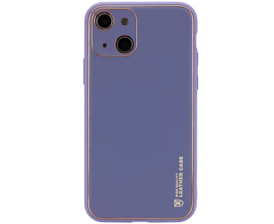 Кожаный чехол Xshield для Apple iPhone 14 Plus (6.7") Серый / Lavender Gray