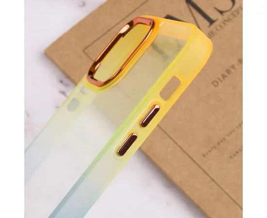 Чехол TPU+PC Fresh sip series для Apple iPhone 14 Plus (6.7") Бирюзовый / Оранжевый