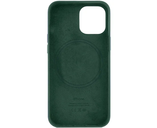 Кожаный чехол Leather Case (AA) with MagSafe для Apple iPhone 14 Plus (6.7") Military green