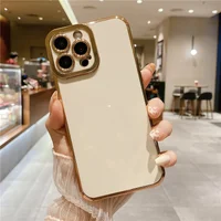Силиконовый чехол "Enhanced Gold Plated" для iPhone 13 Pro Max Бежевый