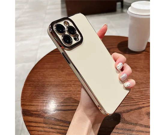 Силиконовый чехол "Enhanced Gold Plated" для iPhone 13 Pro Max Бежевый