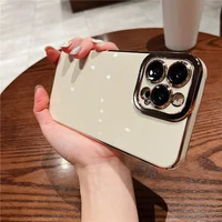 Силиконовый чехол "Enhanced Gold Plated" для iPhone 13 Pro Max Бежевый