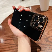 Силиконовый чехол "Enhanced Gold Plated" для iPhone 14 Pro Черный