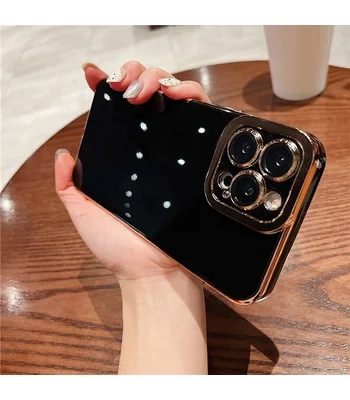 Силіконовий чохол "Enhanced Gold Plated" для iPhone 14 Pro Чорний