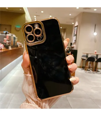 Силіконовий чохол "Enhanced Gold Plated" для iPhone 14 Pro Чорний