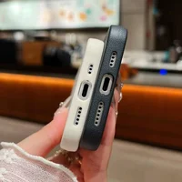 Силиконовый чехол "Leather Texture" для Apple iPhone 16 Pro Max Черный