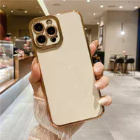 Силіконовий чохол "Enhanced Gold Plated" для iPhone 14 Pro Max Бежевий