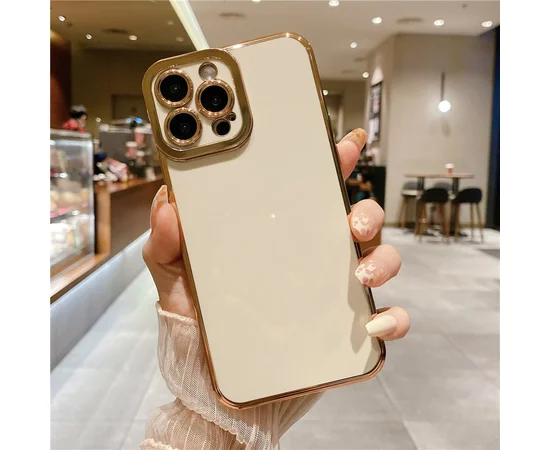 Силиконовый чехол "Enhanced Gold Plated" для iPhone 14 Pro Max Бежевый