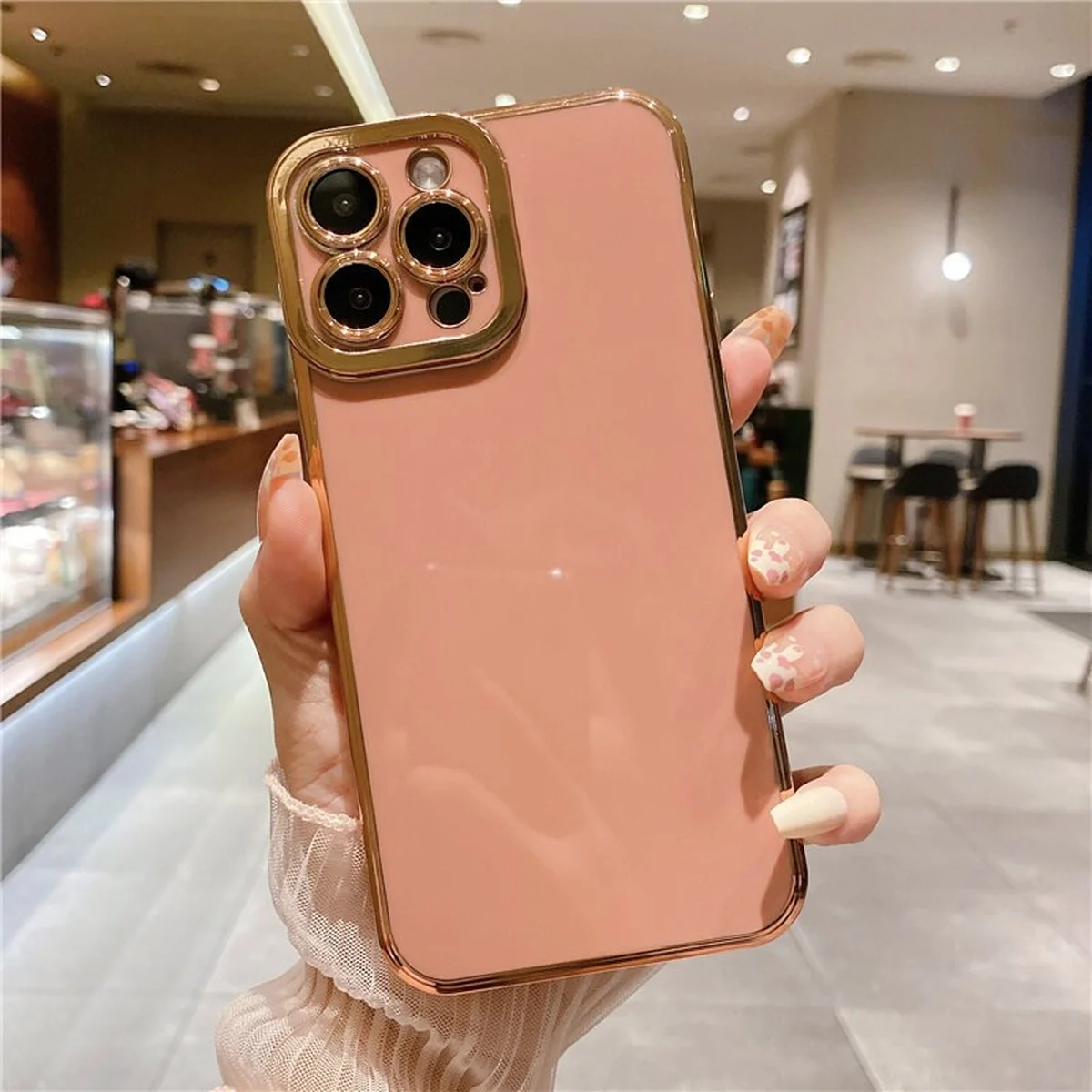 Силіконовий чохол "Enhanced Gold Plated" для iPhone 14 Pro Рожевий
