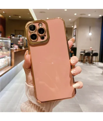 Силіконовий чохол "Enhanced Gold Plated" для iPhone 14 Pro Max Рожевий