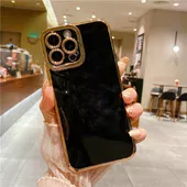 Силиконовый чехол "Enhanced Gold Plated" для iPhone 13 Pro Черный
