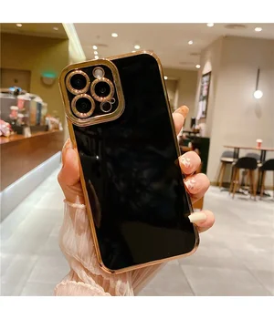 Силиконовый чехол "Enhanced Gold Plated" для iPhone 13 Pro Черный