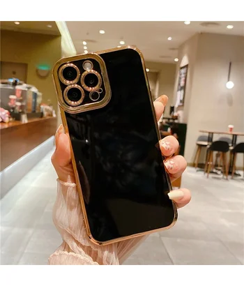 Силіконовий чохол "Enhanced Gold Plated" для iPhone 14 Pro Чорний