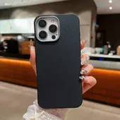 Силіконовий чохол "Leather Texture" для Apple iPhone 16 Pro Max Чорний