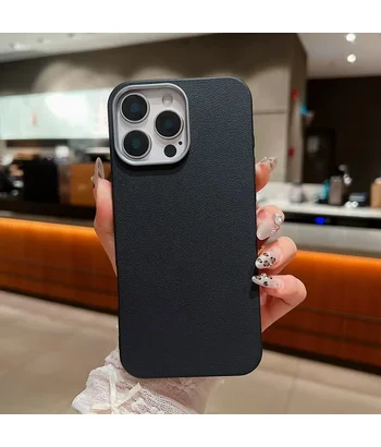 Силіконовий чохол "Leather Texture" для Apple iPhone 14 Pro Max Чорний