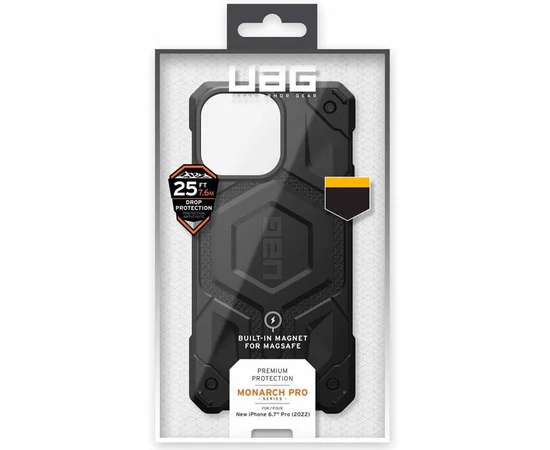 Ударопрочный чехол UAG Monarch Pro with MagSafe Leather для Apple iPhone 14 Pro Max (6.7") Черный