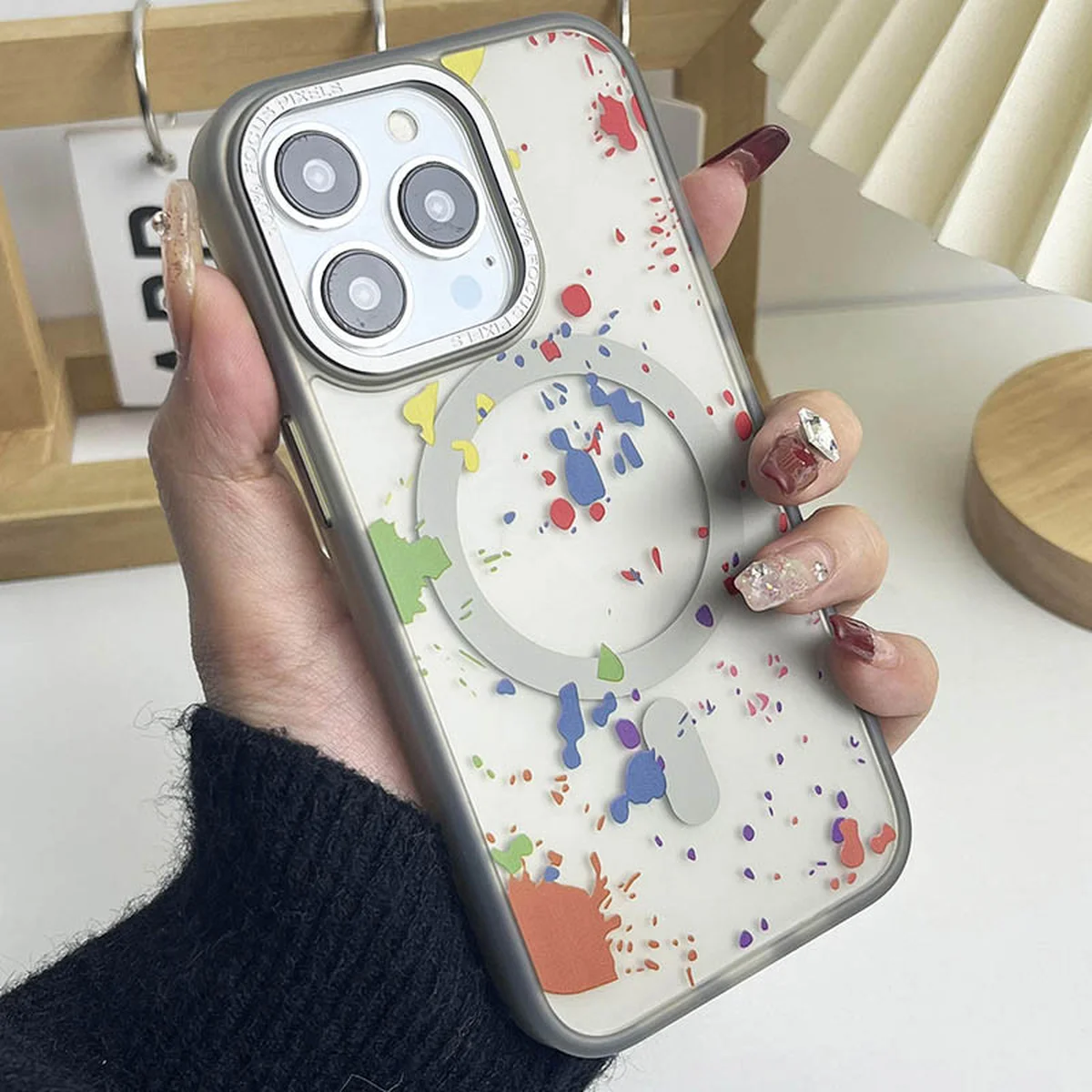 Чехол TPU+PC Flush with MagSafe для Apple iPhone 14 Pro Max (6.7") Titanium grey