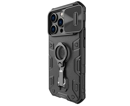 TPU+PC чехол Nillkin CamShield Armor Pro no logo (шторка на камеру) для Apple iPhone 14 Pro Max Черный