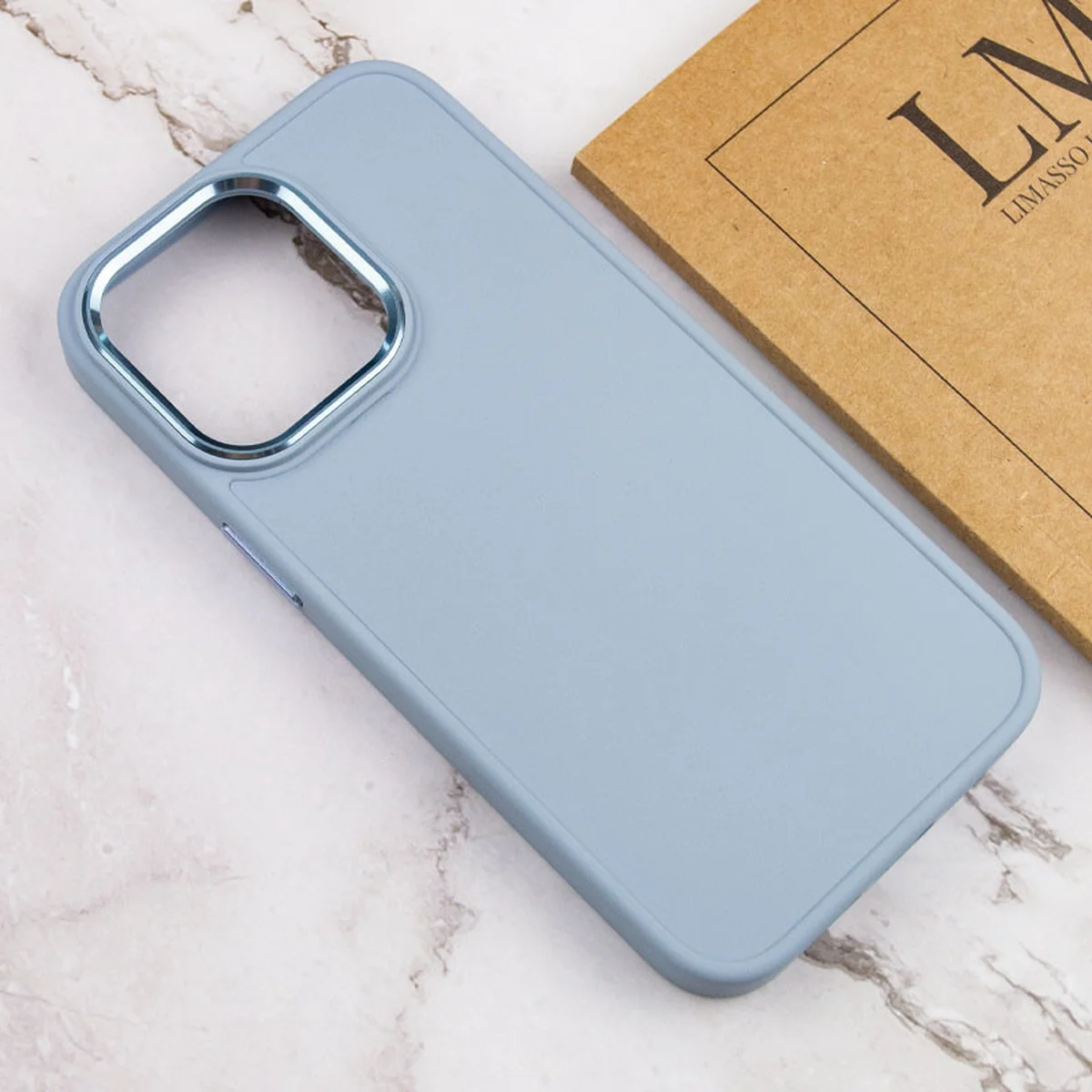TPU чехол Bonbon Metal Style для Apple iPhone 14 Pro Max (6.7") Голубой / Mist blue
