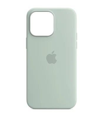 Чехол Silicone case (AAA) full with Magsafe and Animation для Apple iPhone 14 Pro Max (6.7") Бирюзовый / Succulent