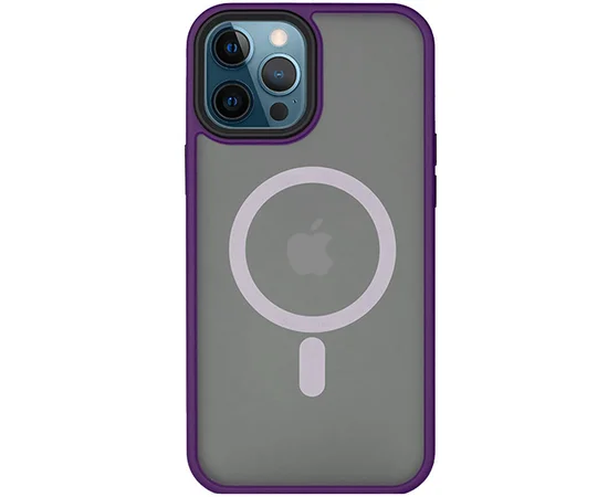 TPU+PC чехол Metal Buttons with MagSafe для Apple iPhone 14 Pro Max (6.7") Темно-фиолетовый