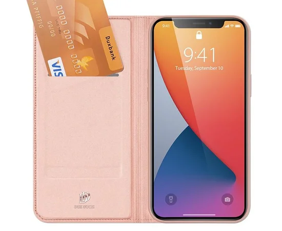 Чехол-книжка Dux Ducis с карманом для визиток для Apple iPhone 14 Pro Max (6.7") Rose Gold