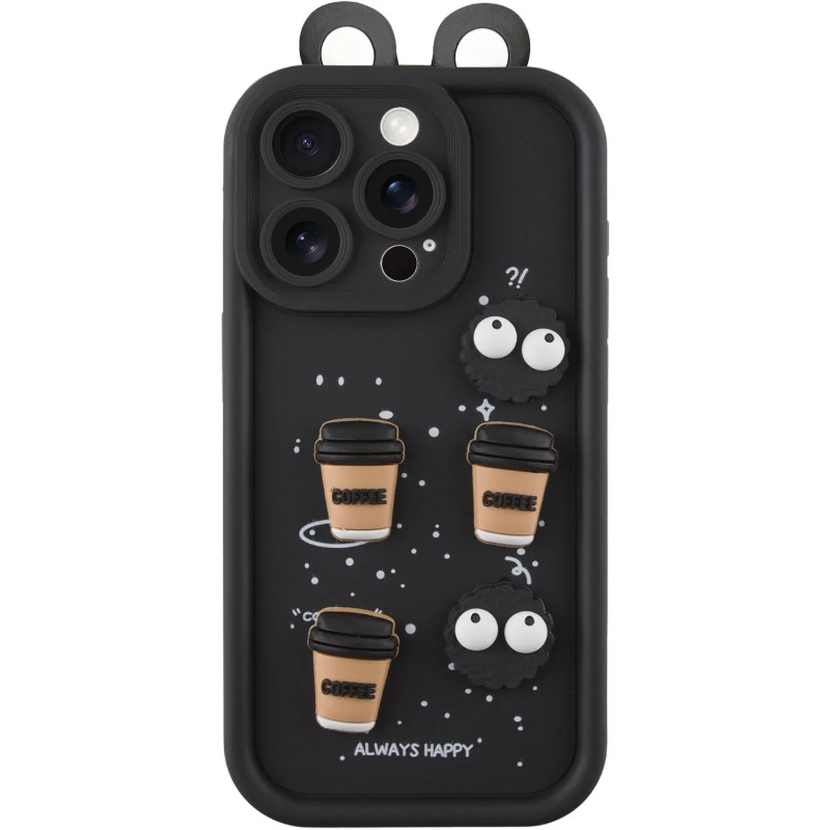 Чехол TPU Toys Case with Ears для Apple iPhone 14 Pro Max (6.7") Black