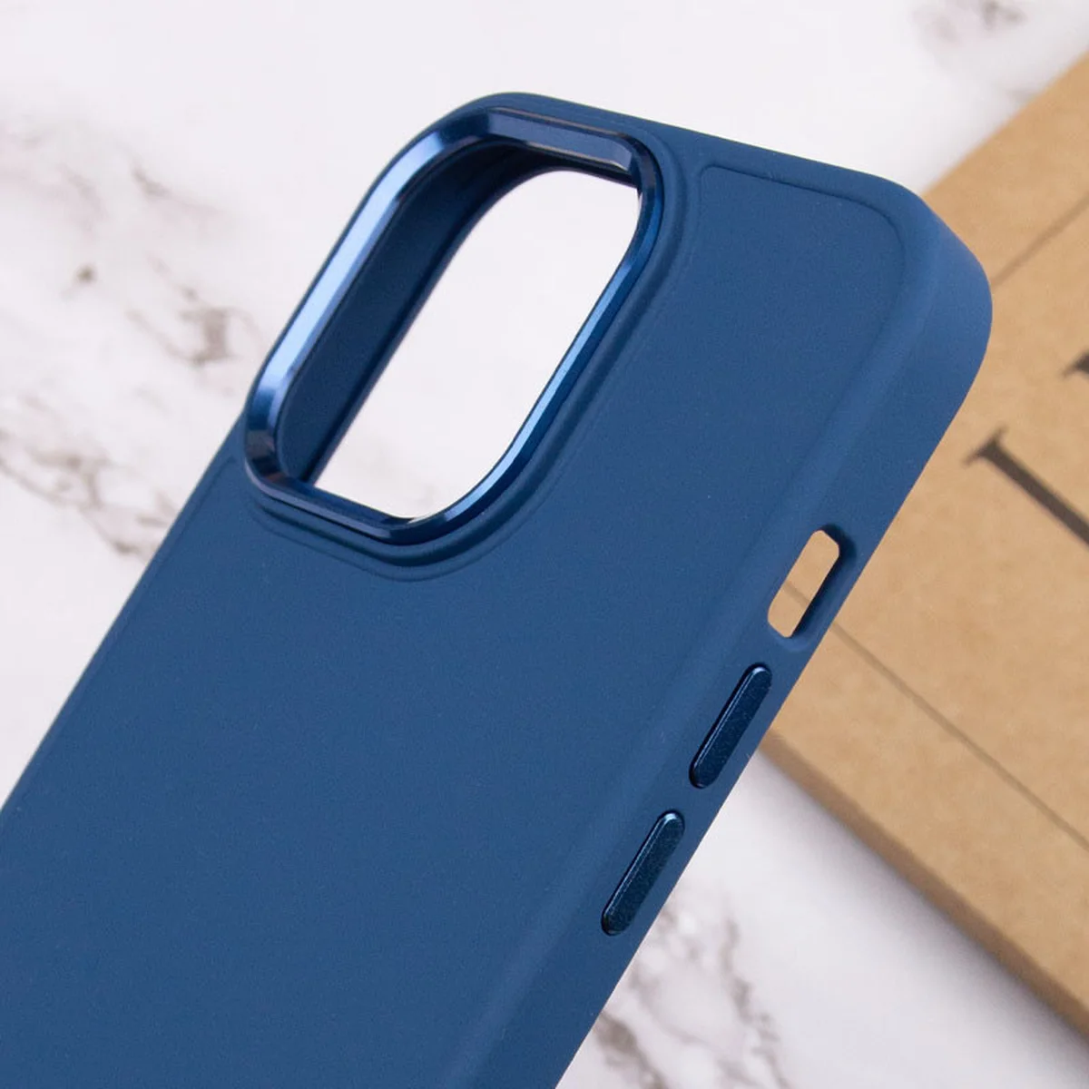 TPU чехол Bonbon Metal Style для Apple iPhone 14 Pro Max (6.7") Синий / Cosmos blue