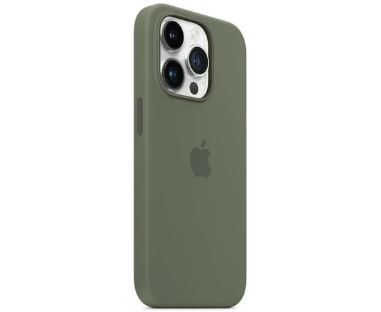 Чехол Silicone case (AAA) full with Magsafe для Apple iPhone 14 Pro Max (6.7") Зеленый / Olive