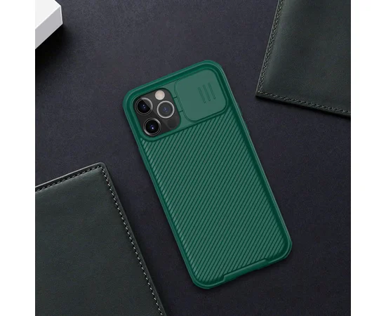 Карбонова накладка Nillkin CamShield Pro для Apple iPhone 14 Pro Max (6.7") Зелений / Dark Green