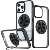 TPU+PC чехол Metal Ring with MagSafe для Apple iPhone 14 Pro Max (6.7") Черный