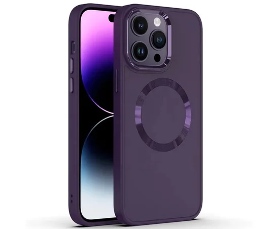 TPU чехол Bonbon Metal Style with MagSafe для Apple iPhone 14 Pro Max (6.7") Фиолетовый / Dark Purple
