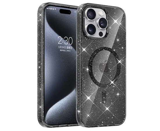Чехол TPU Eclipse Sparkle (MagFit) для Apple iPhone 14 Pro Max (6.7") Black