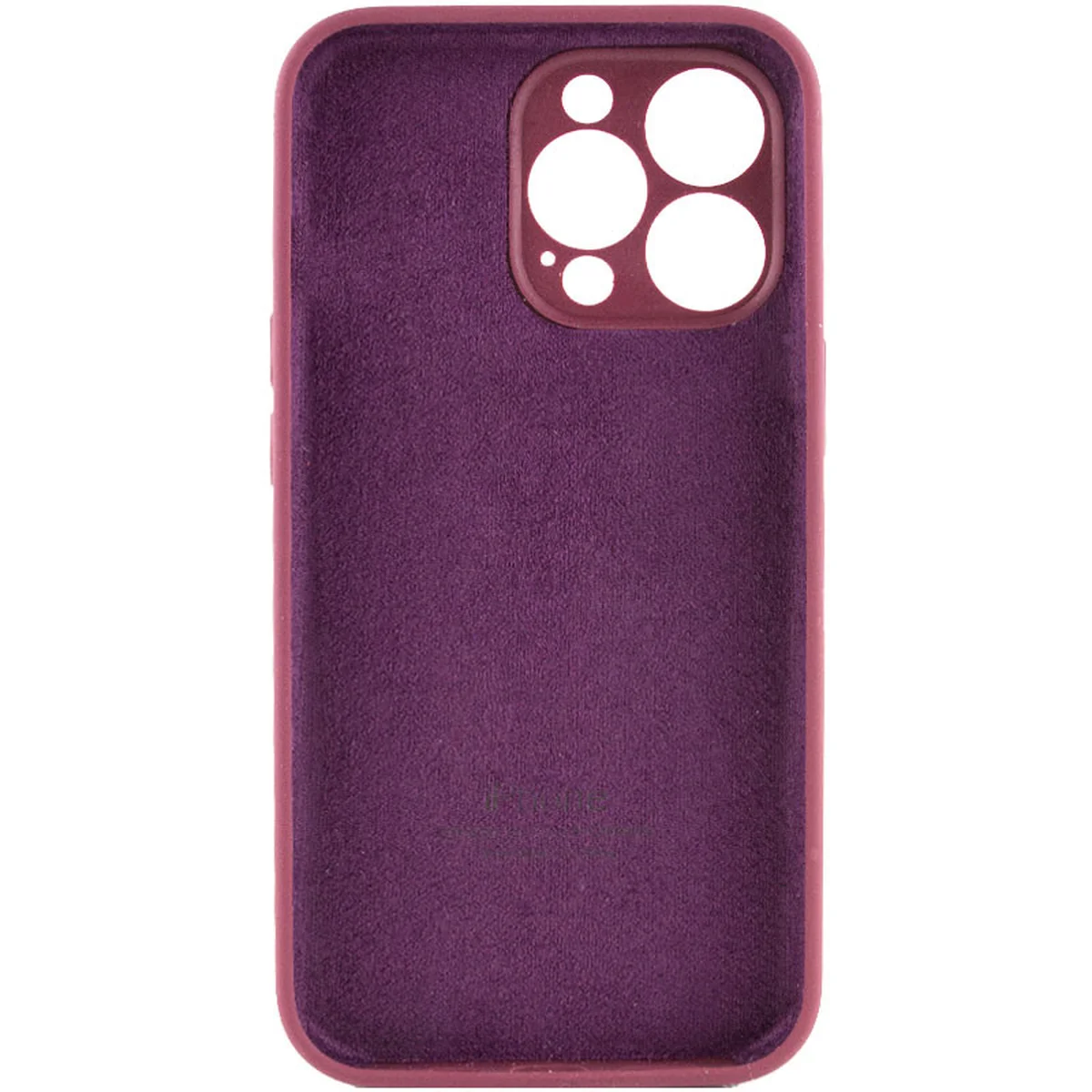 Чохол Silicone Case Full Camera Protective (AA) для Apple iPhone 14 Pro Max (6.7") Бордовий / Plum
