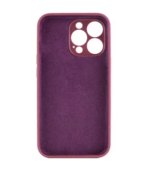 Чохол Silicone Case Full Camera Protective (AA) для Apple iPhone 14 Pro Max (6.7") Бордовий / Plum