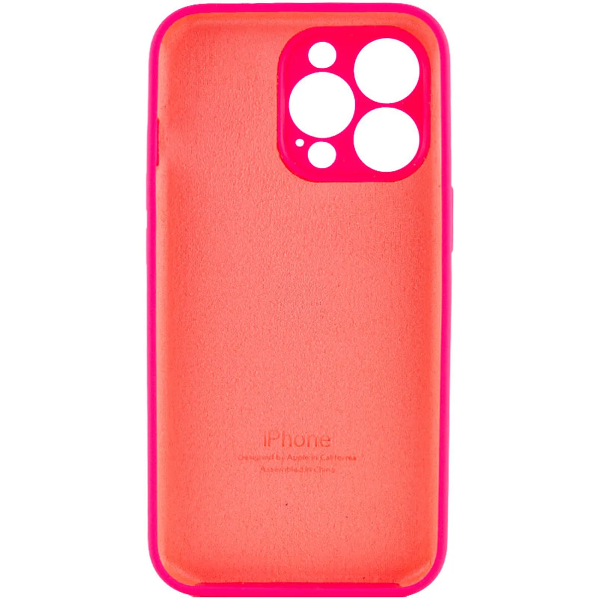 Чехол Silicone Case Full Camera Protective (AA) для Apple iPhone 14 Pro Max (6.7") Розовый / Barbie pink