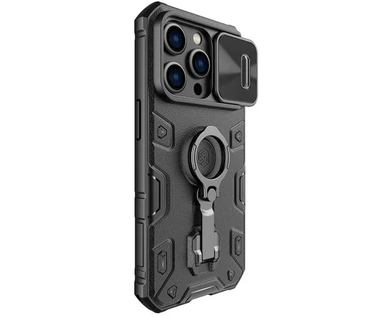 TPU+PC чехол Nillkin CamShield Armor Pro no logo (шторка на камеру) для Apple iPhone 14 Pro Max Черный